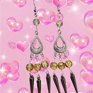 Elegant Silver and Gold Dangle Earrings